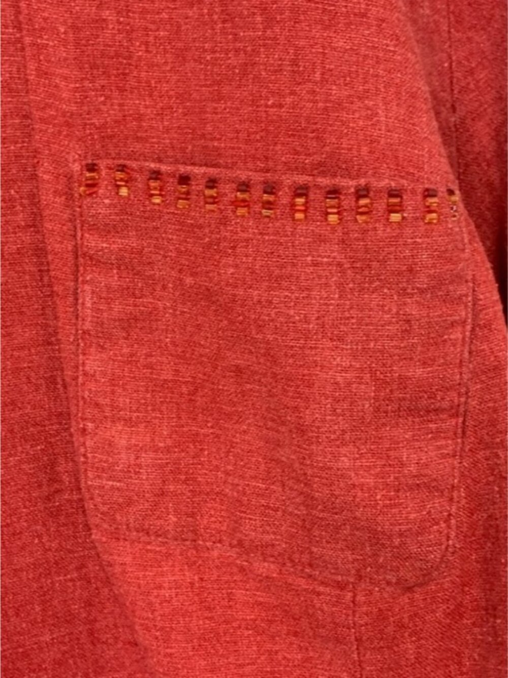 Addition Elle Linen Blouse Beaded Trim - Picture 6 of 8
